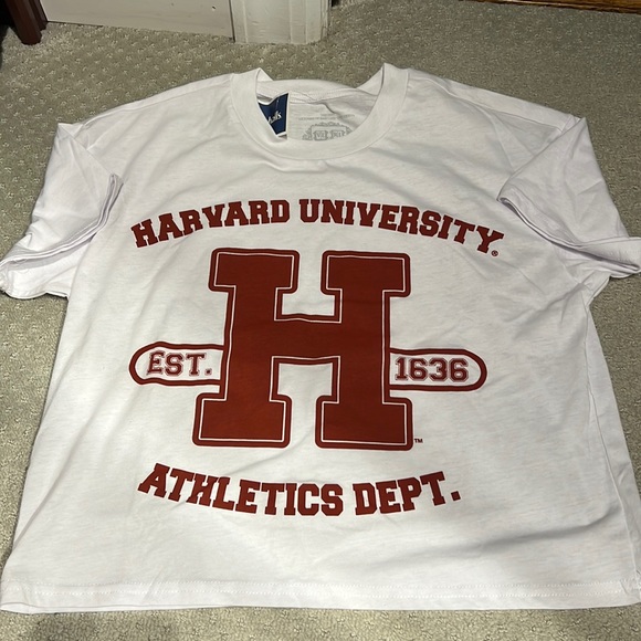 Tops - Harvard University Cropped Short Sleeve Tee Shirt